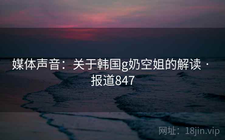 媒体声音：关于韩国g奶空姐的解读 · 报道847